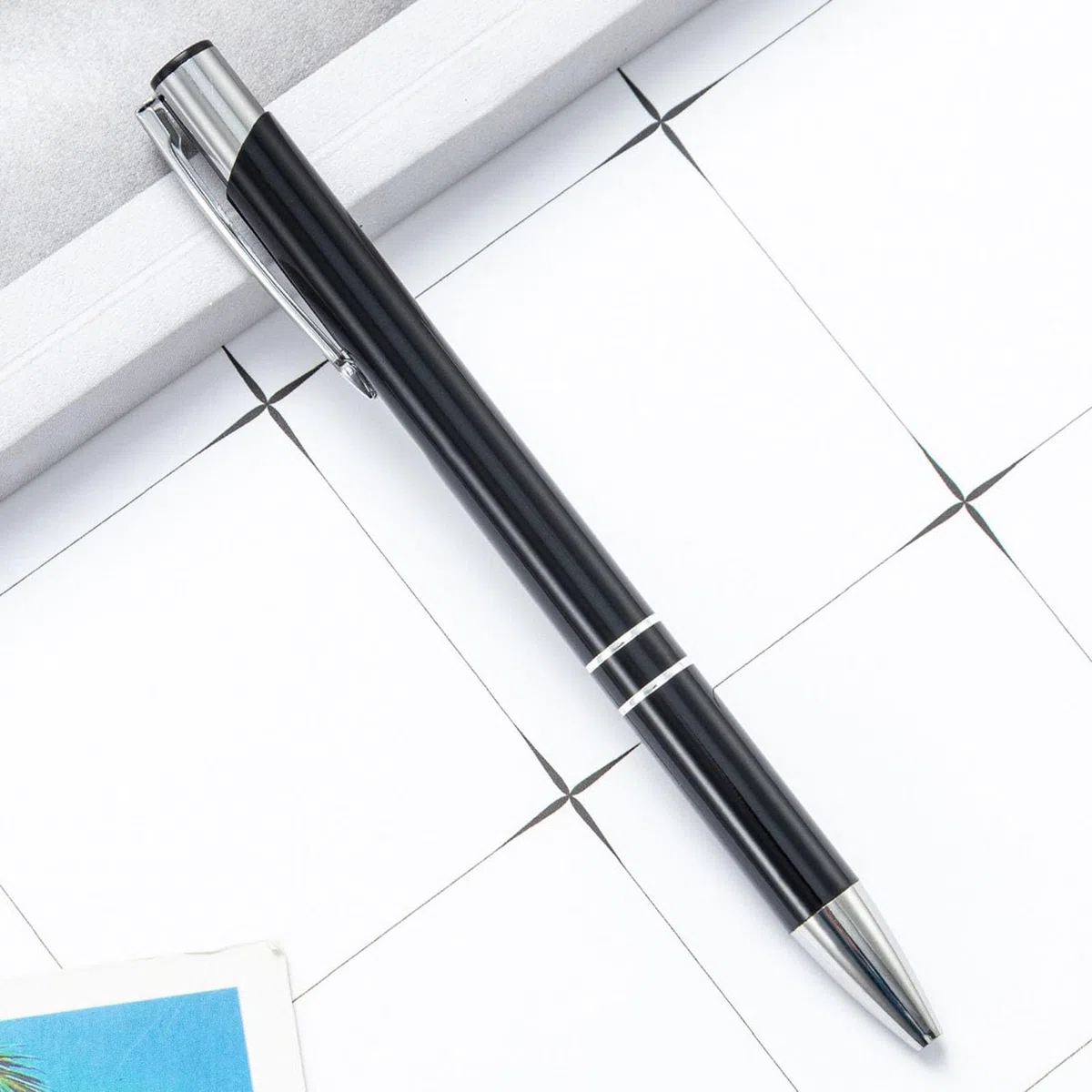 Penna professionale, 50 penne in metallo, multifunzione, con clip argentata, cancelleria alla moda per studenti, insegnanti, professionisti, riunioni, diari di nozze