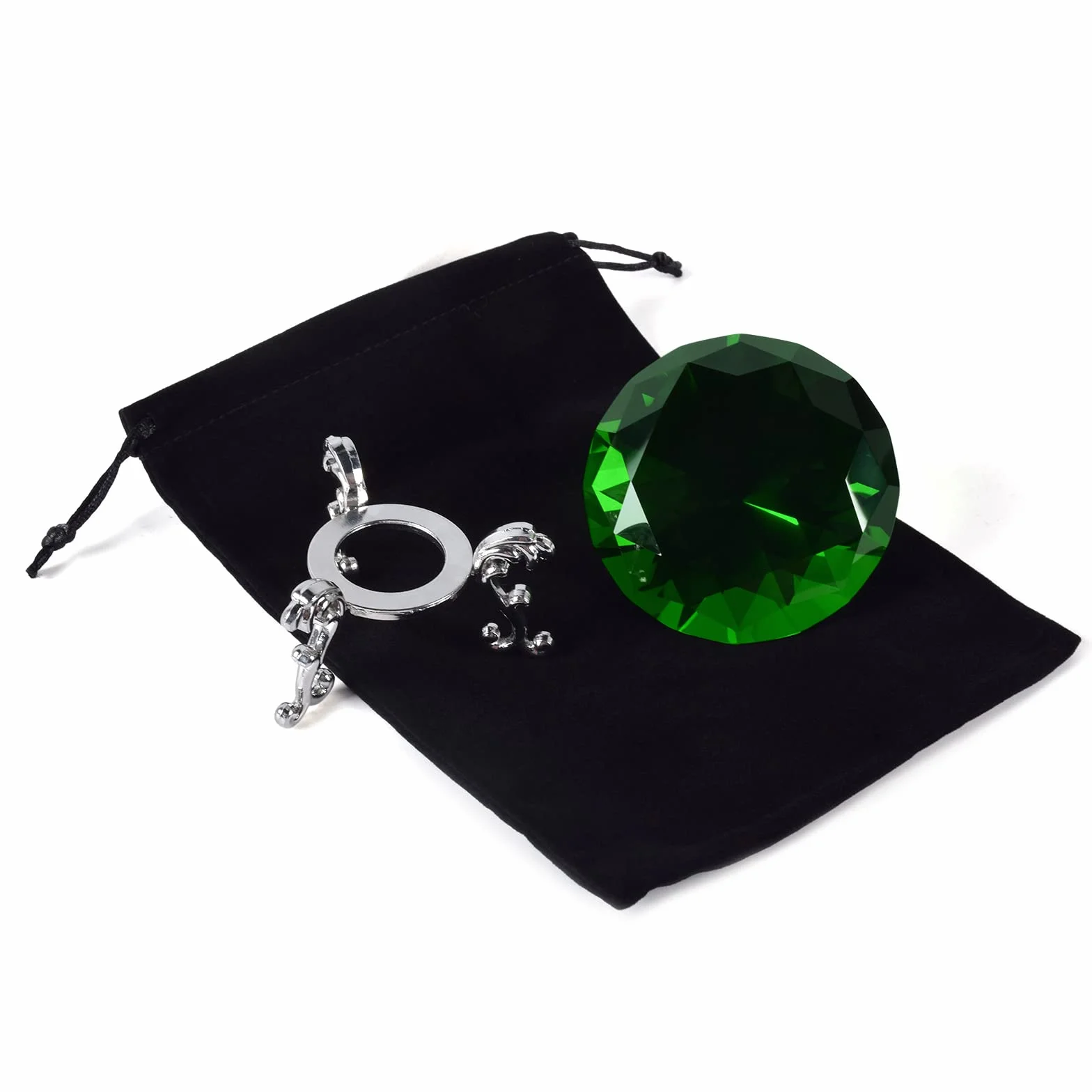 80mm Fermacarte Diamante in Cristallo Trasparente con Supporto, Diamanti Vetro Sintetico Fermacarte da Scrivania, Decorazione per la Casa, Nozze Diamante in Vetro Regalo di Nozze