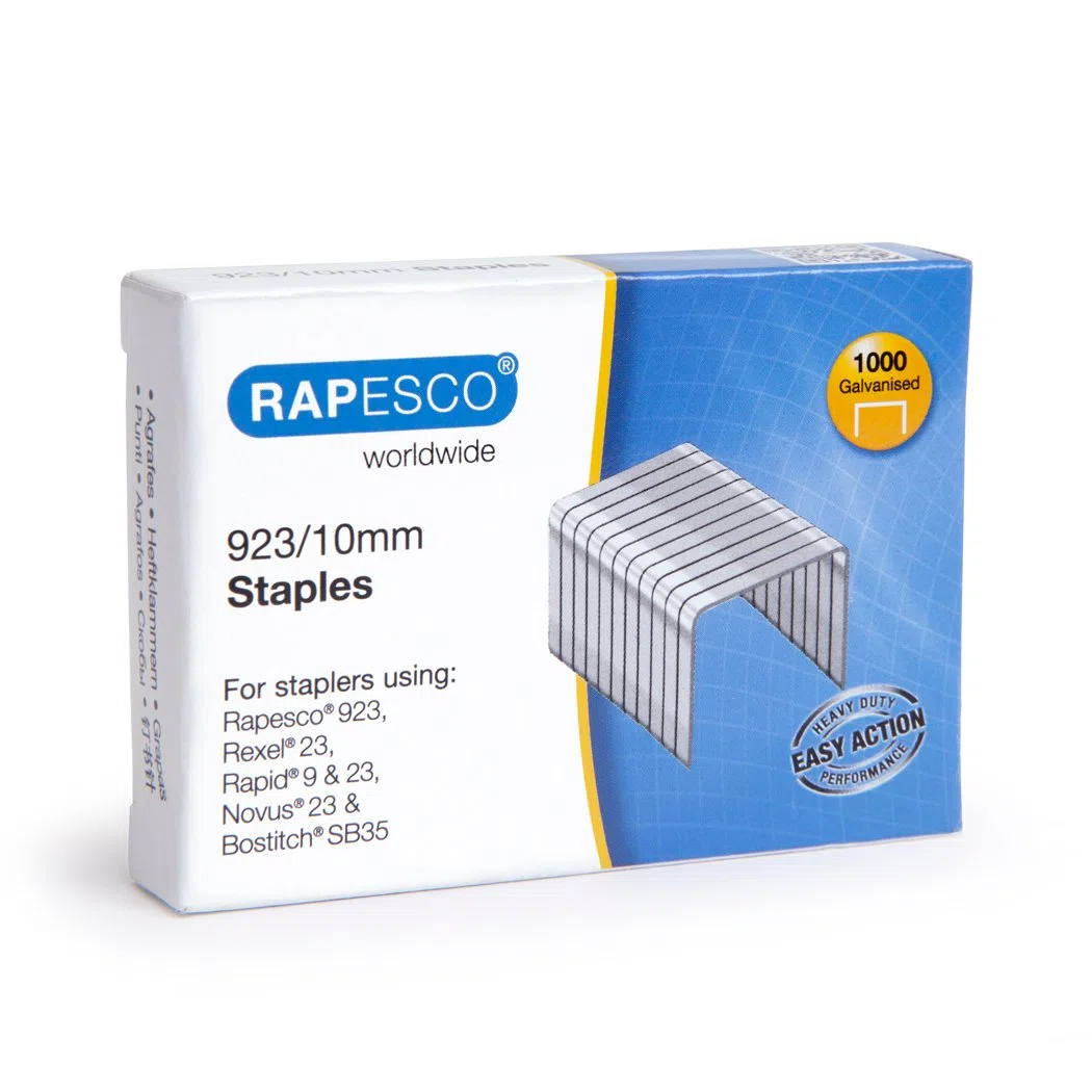 Rapesco 1307 ECO HD-100 Pinzatrice per Alti Spessori con 2000 Punti Tipo 923/10 mm, Capacità 100 Fogli, Nero