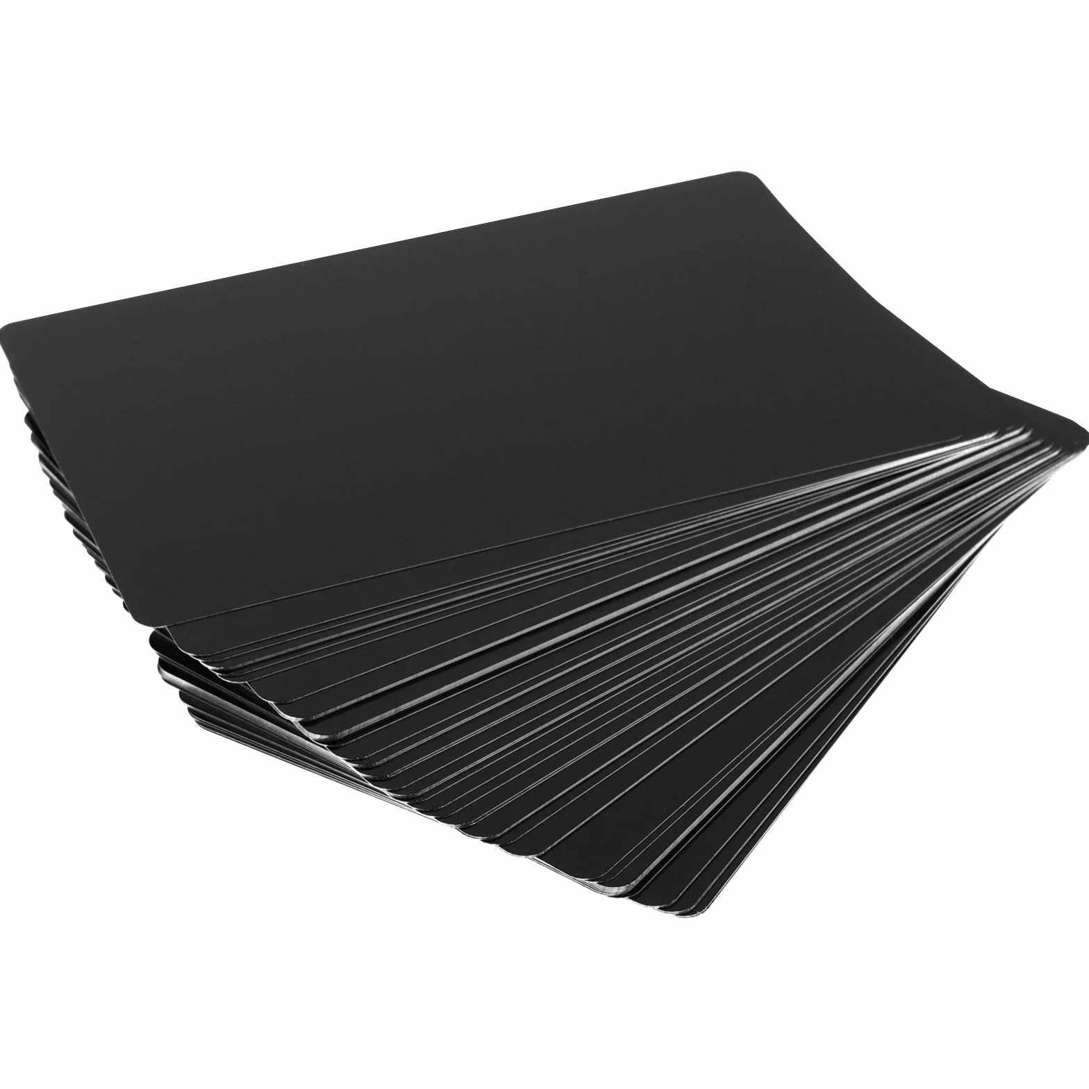 150 biglietti da visita in metallo da 0,21 mm, colore nero, con incisione a laser, in alluminio, per incisione, per casa, ufficio, clienti, fai da te, 86 x 54 mm, 3,4 x 2,13 pollici