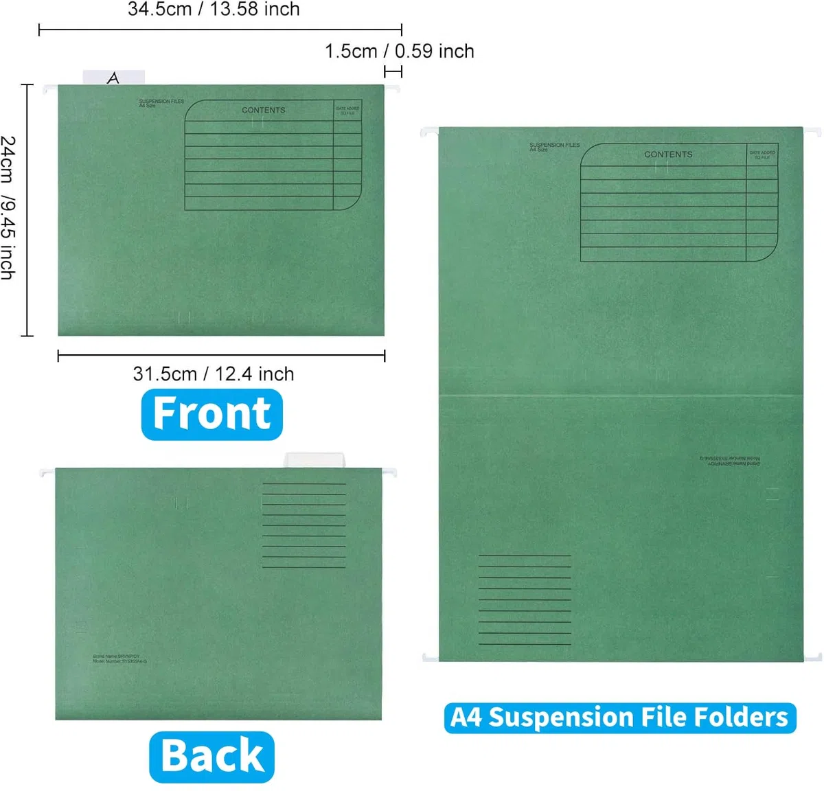 KAHEIGN 25 Pz File Di Sospensione A4, 5 Colori Cartella Pesante Parte Superiore E Inferiore Rinforzatecartelle Di File Sospese Per Schedari A4 Di Cancelleria Per Uffici Scolastici
