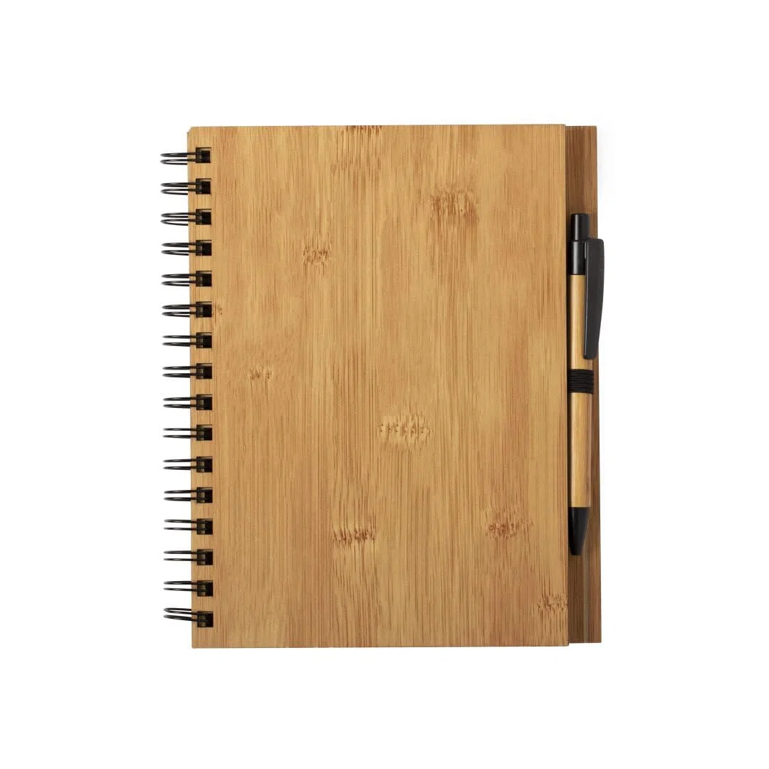 Taccuino Agenda e Penna Personalizzate a Sfera Legno Bambu' con Incisione Nome Regalo Laurea Comunione Compleanno con Scatola Bomboniera per Cerimonia Regalo Maestra Natale