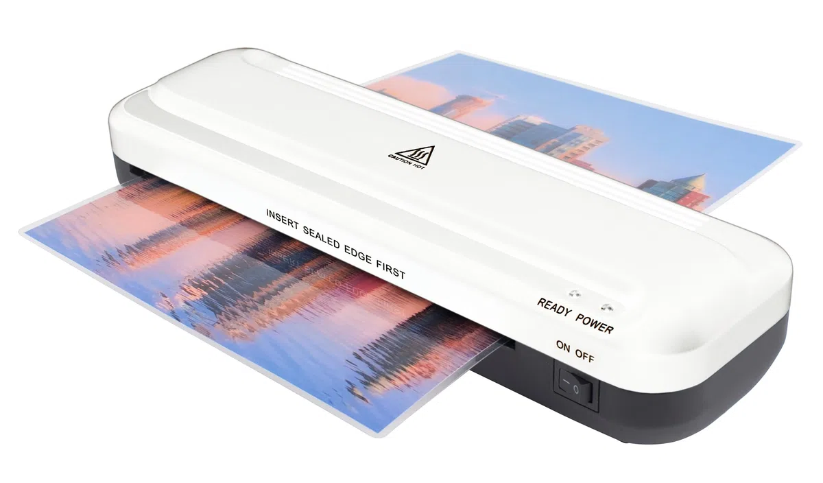 Pavo - Premium Plastificatrice A4 Documenti,riscaldamento in 3-5 minuti, Laminati fino a 2x75 e 2x125 micron di spessore - bianco