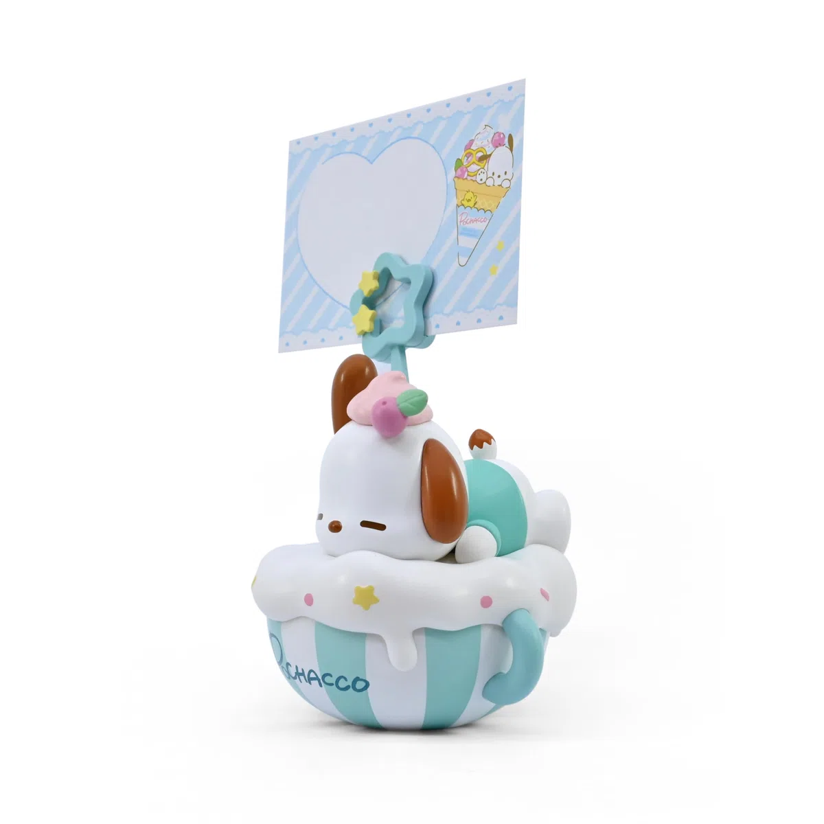 Yume Sanrio Pochacco Party Time Memo Stand - Simpatica clip da scrivania Sanrio con design cappuccino | Regali anime per ragazze e collezionisti Sanrio