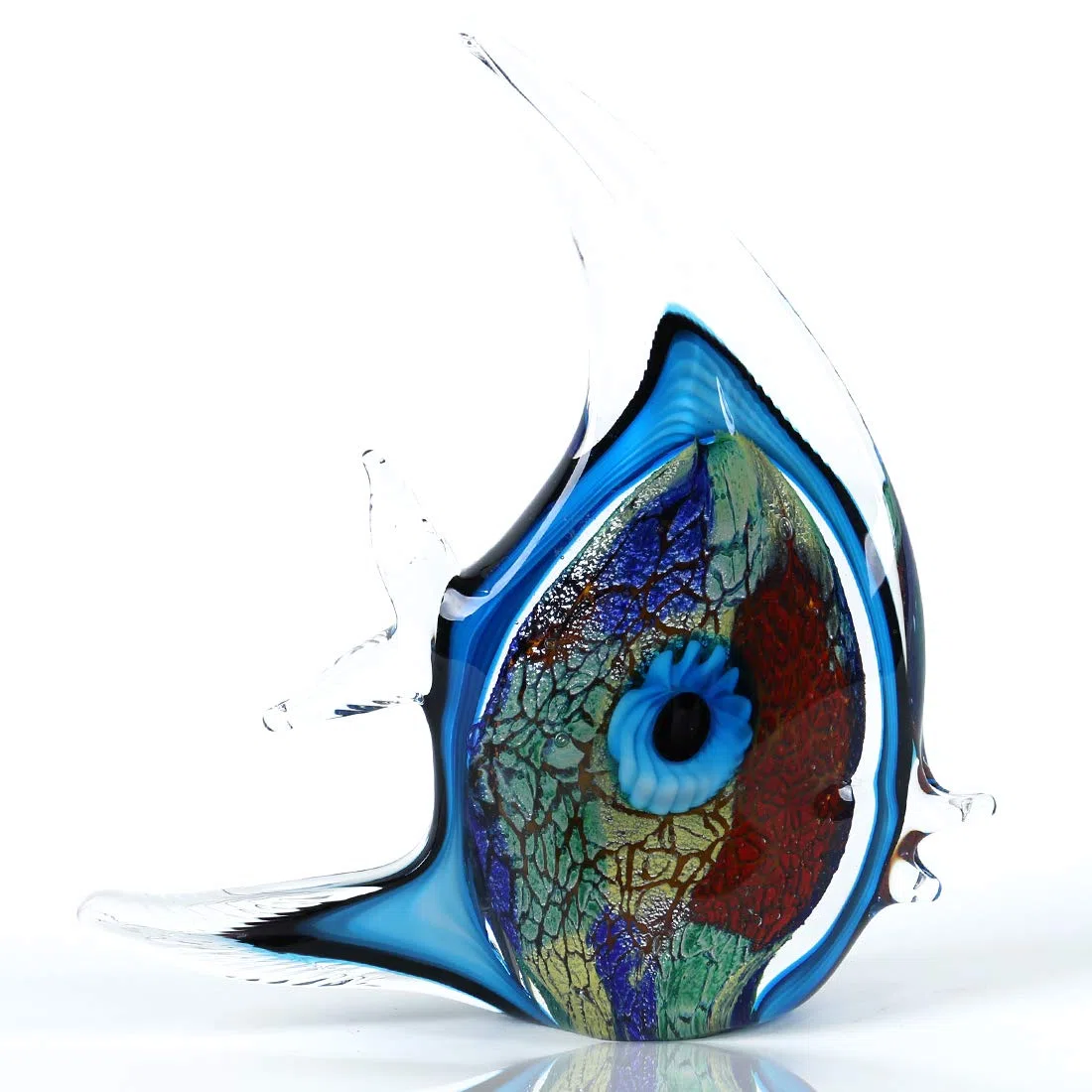 EUSTUMA Ornamento di figura di balena di vetro soffiato a mano,Ornamento animale di mare per acquario di pesci,Collezione di animali di mare per regalo di compleanno,Fermacarte in vetro