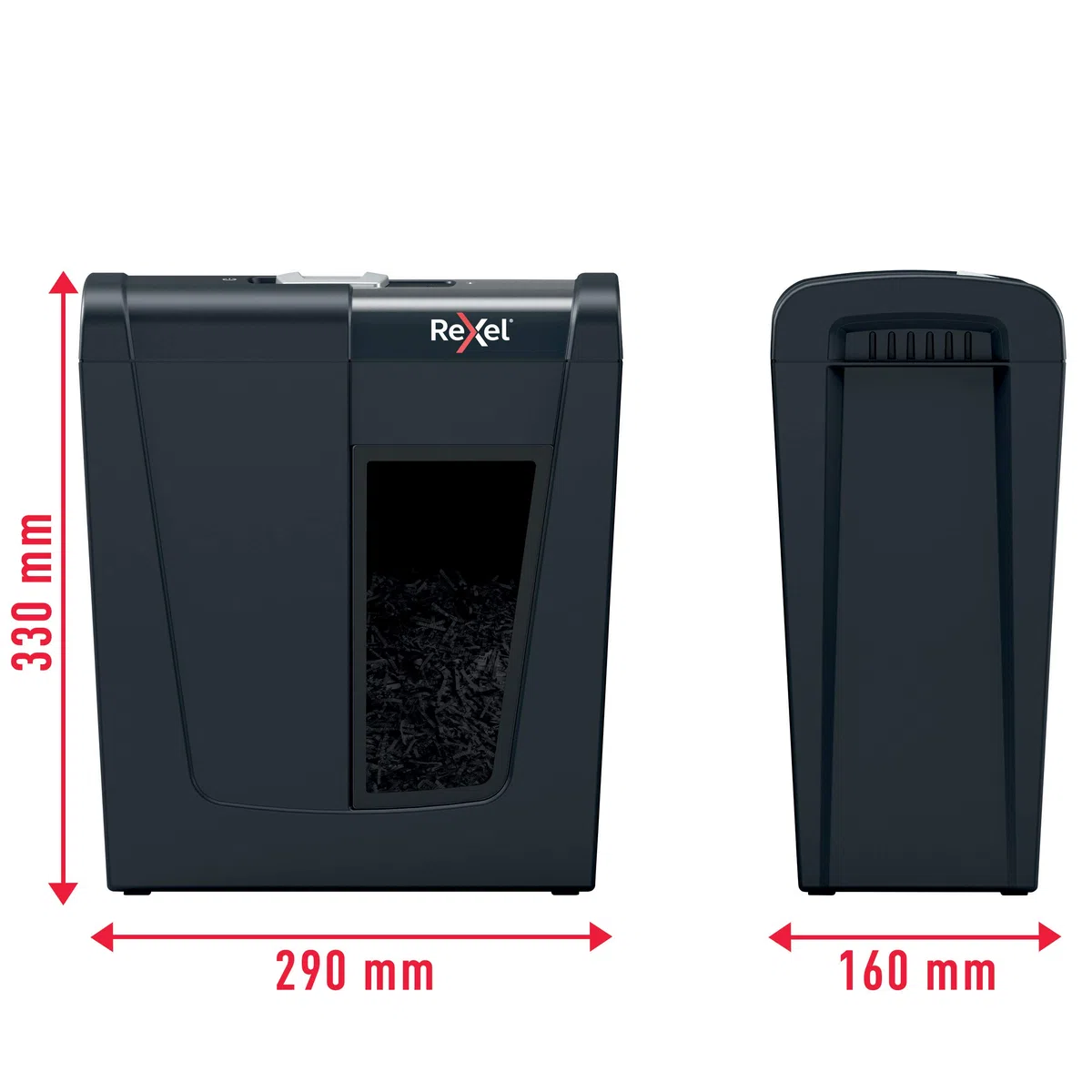 REXEL Secure S5, Distruggidocumenti Manuale, 6-5 Fogli A4 (70-80 gr/mq), Taglio a Strisce, Livello di sicurezza P-2, per Uso Personale/Home Office, Capacità 10 Litri, 2020121EU