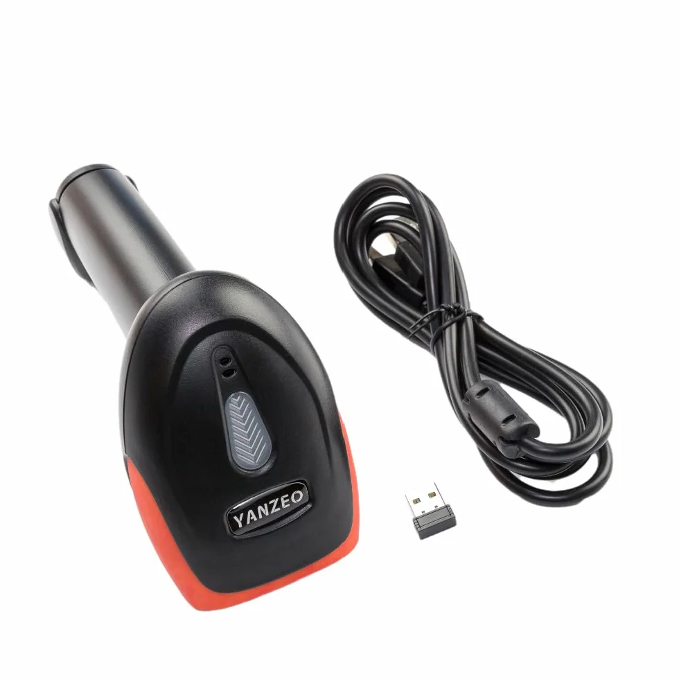 Yanzeo Scanner di codici a barre portatile USB wireless 2.4G Scanner di codici a barre 1D 2D QR Code Pos Laser Lettore di codici a barre
