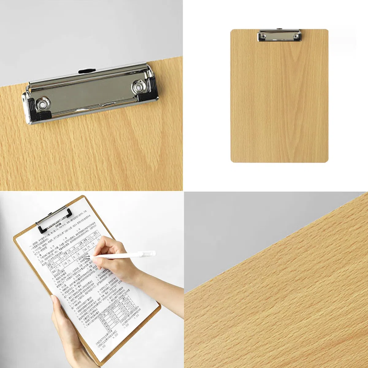 2 Pezzi A4 Portablocco di Legno, Clipboard Portablocchi Lavagna, con Robuste Maniglie A Molla E Fori di Sospensione per Uffici e Scuole (A4)