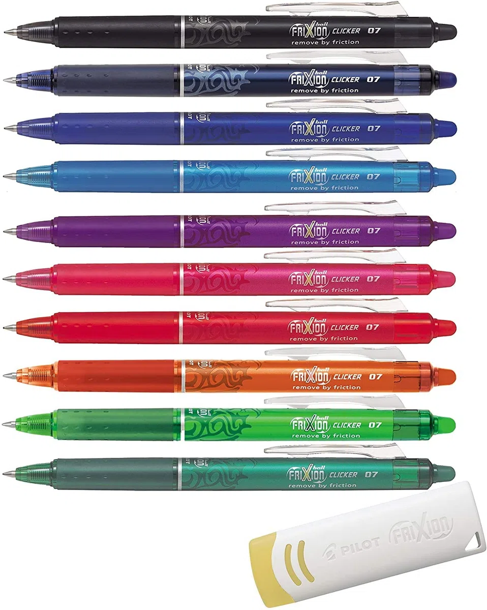 Pilot Penna dell'inchiostro con meccanismo push Frixion Clicker 07 10HE Sparpack | Colori assortiti 10 gomma
