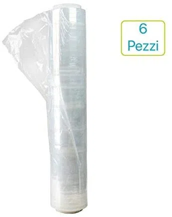 Pellicola 6 rotoli Pellicola Film estensibile manuale trasparente spessore 23 my, 2 Kg, altezza 500 mm