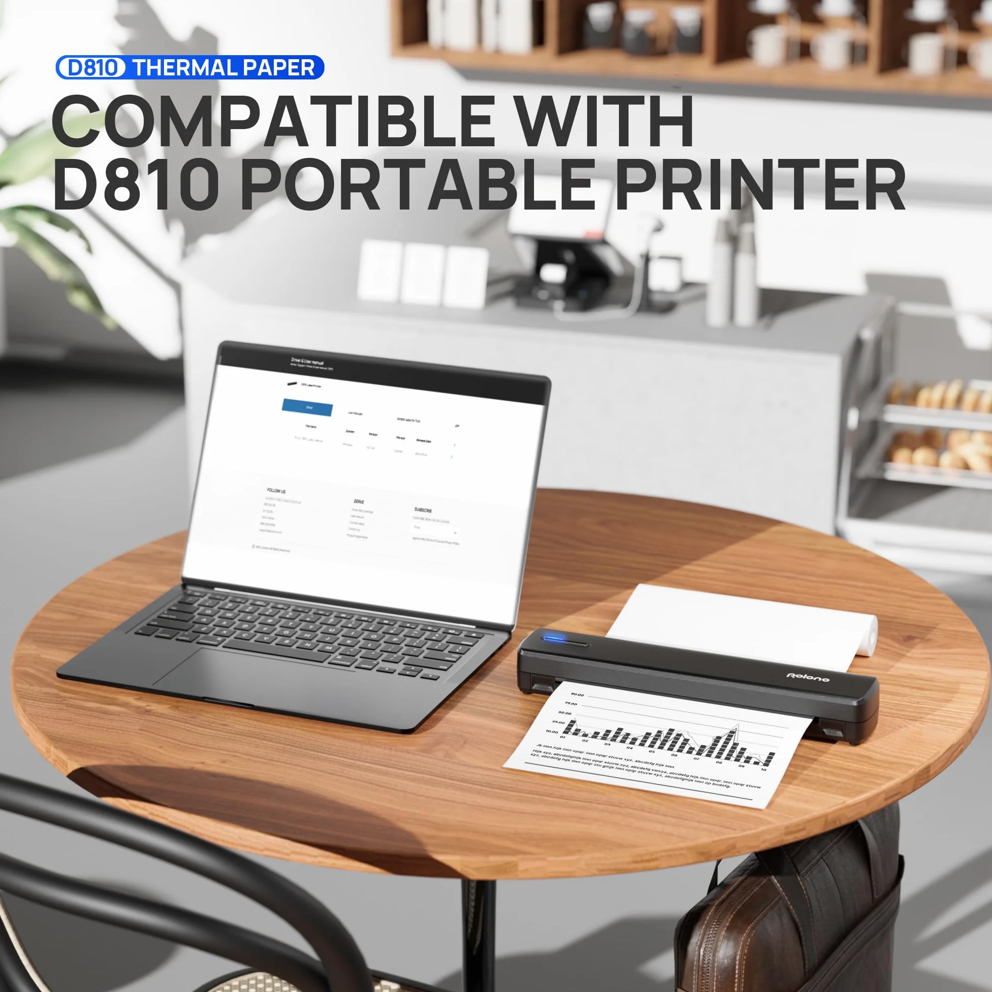 POLONO D810 Carta termica per stampante 8,5 x 11 pollici, stampa termica avanzata, carta termica formato lettera compatibile con D810, formato 8,5“ x 11”, 1 confezione, 100 fogli