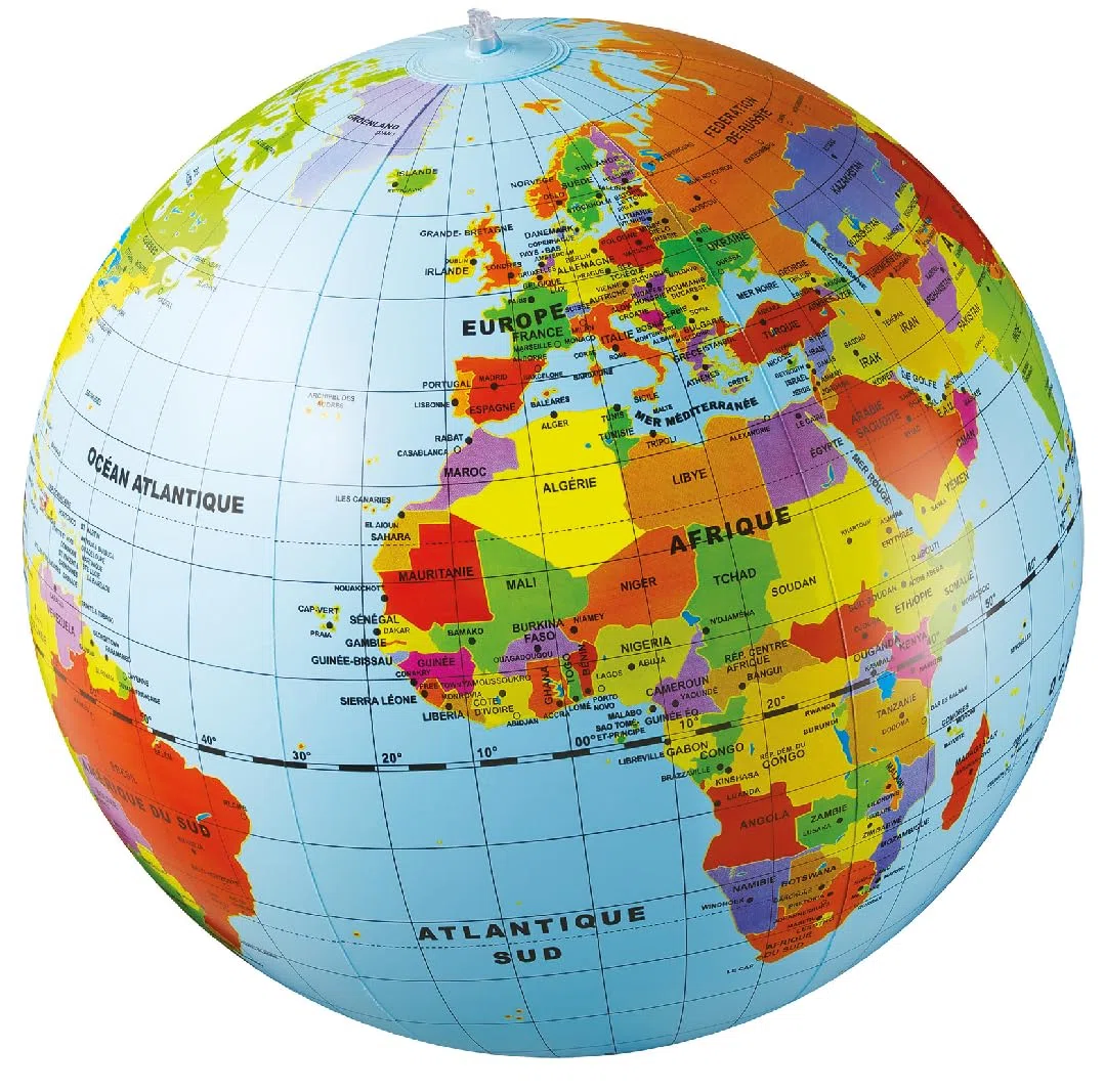 Caly Globe – Il mio globo gonfiabile "Le monde" – Francese – Rif 019KF