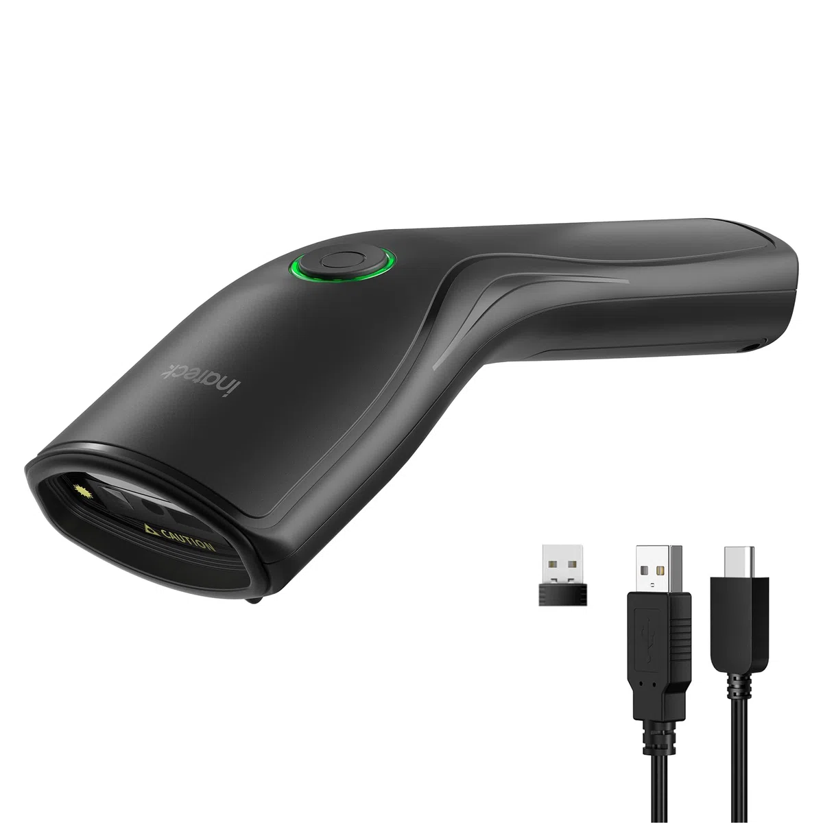 Inateck Lettore Codici a Barre 2D Wireless, Scanner QR Code Portatile con LED di Stato Multicolore, Design Ergonomico Ultraleggero da 108g, Scanner Bluetooth, Batteria Ricaricabile Sostituibile