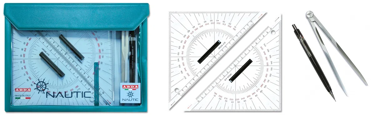 KIT CARTEGGIO SET NAUTICO 4 PZ PER IL CARTEGGIO ARDA