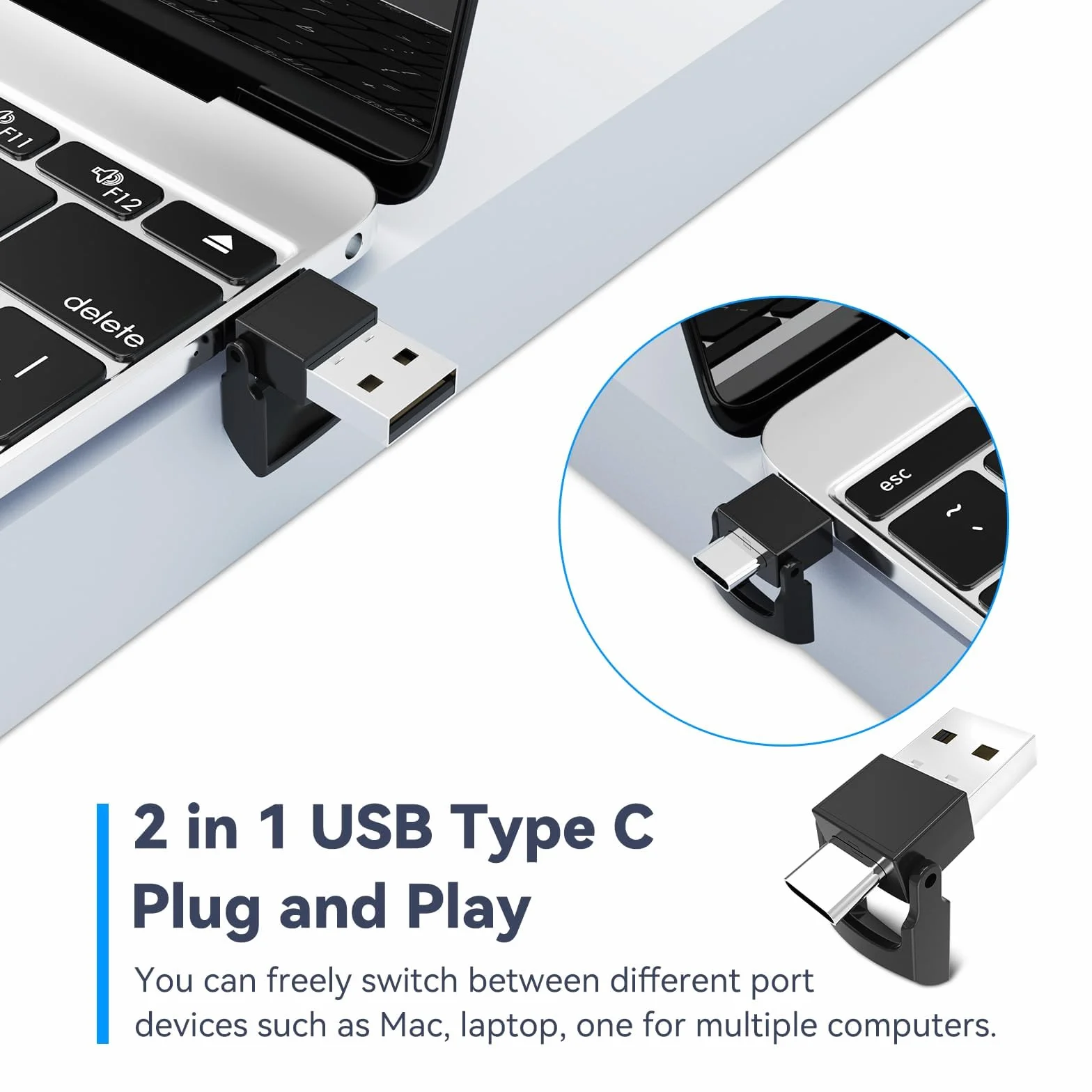 [2 in 1 USB Type C ] Puntatore Presenter Wireless per Presentazioni, Telecomando PowerPoint, Presenter Penna Clicker per Slide su Computer, adatto a PPT, Prezi - Batterie non incluse
