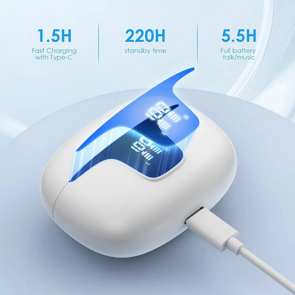 Gueray Auricolari Traduttore AI con App, Bluetooth 5.4 Cuffie Traduzione per iOS & Android, 6 Modalità & 112 Lingue Traduzione in Tempo Reale -Ideale per l'apprendimento, i Viaggi e Gli Affari