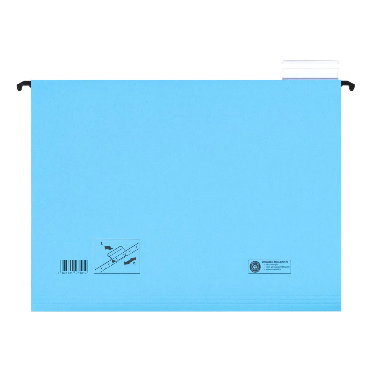 25 cartelle sospese blu per formato A4, cartelline sospese, aperte lateralmente, con cavalieri a tutto schermo