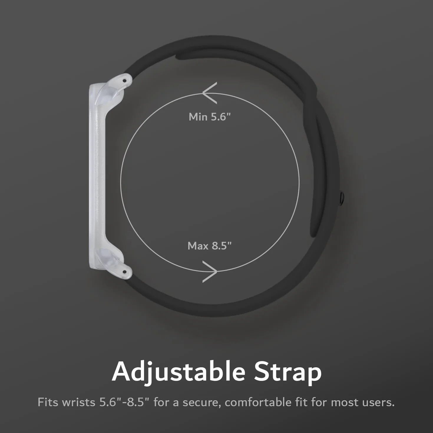 TUDIA Snap On PC Custodia per con cinturino in silicone regolabile compatibile con il registratore vocale PLAUD NotePin AI [per polsi da 14cm a 22cm] cinturino accessori cover (Nero)