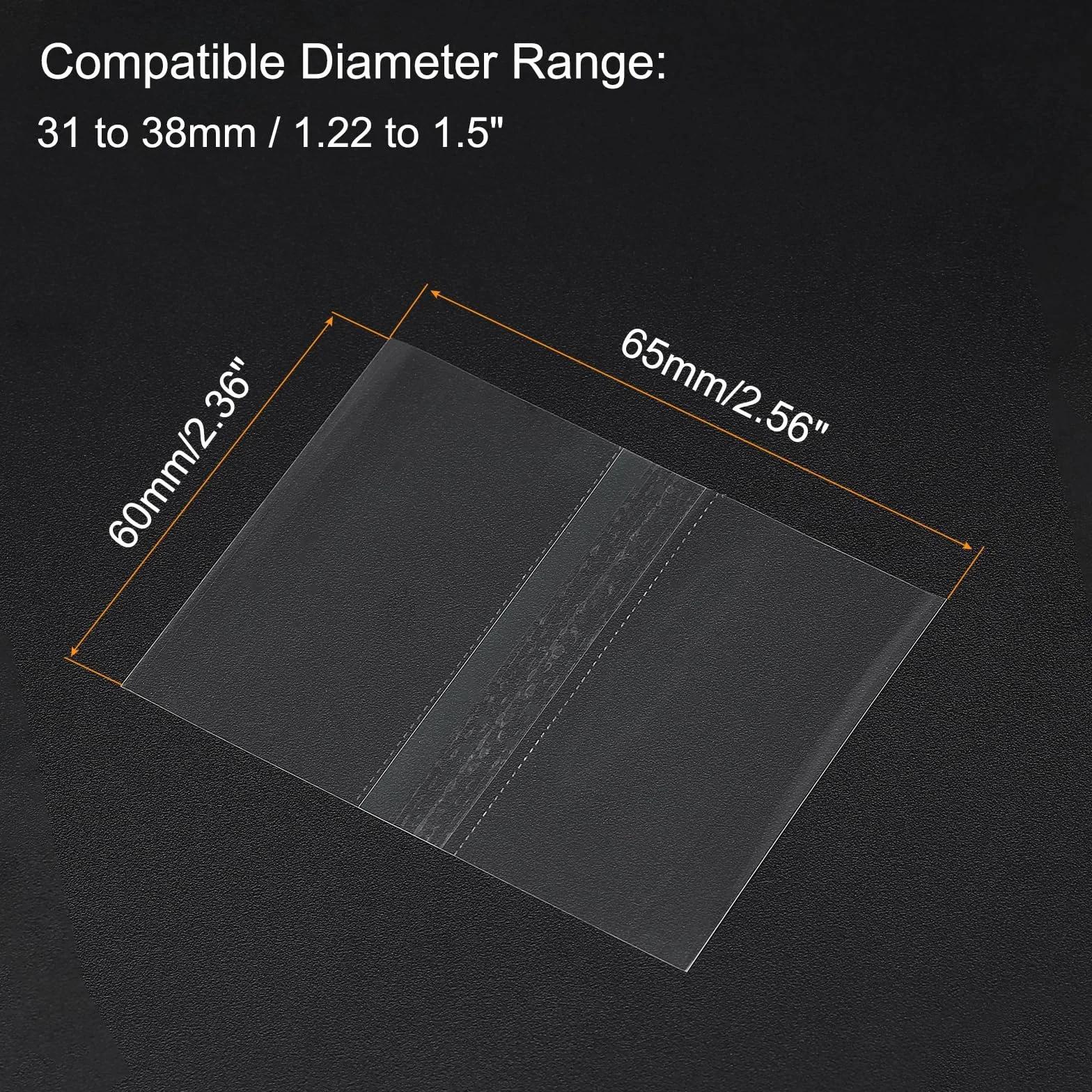 PATIKIL 65x60mm Fascette Termorestringenti Perforate in PVC, 500pz Pellicola termoretraibile per Bottiglie Barattoli Lattine Scatole Adatte per Diametro Tappo 1,22 a 1,5", Trasparenti