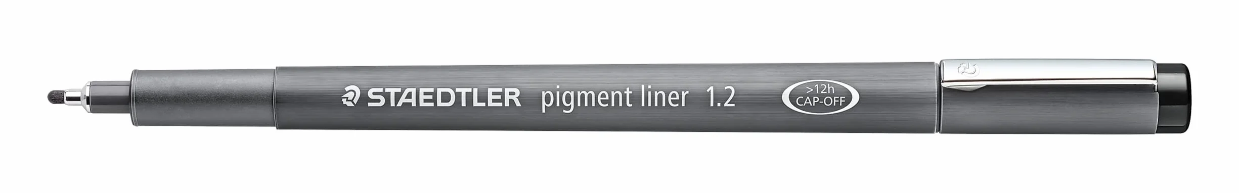 STAEDTLER penne Pigment Liner, inchiostro nero, punta in metallo, larghezza tratto 1.2 mm, ideali per disegno tecnico, confezione da 10, 308 12-9