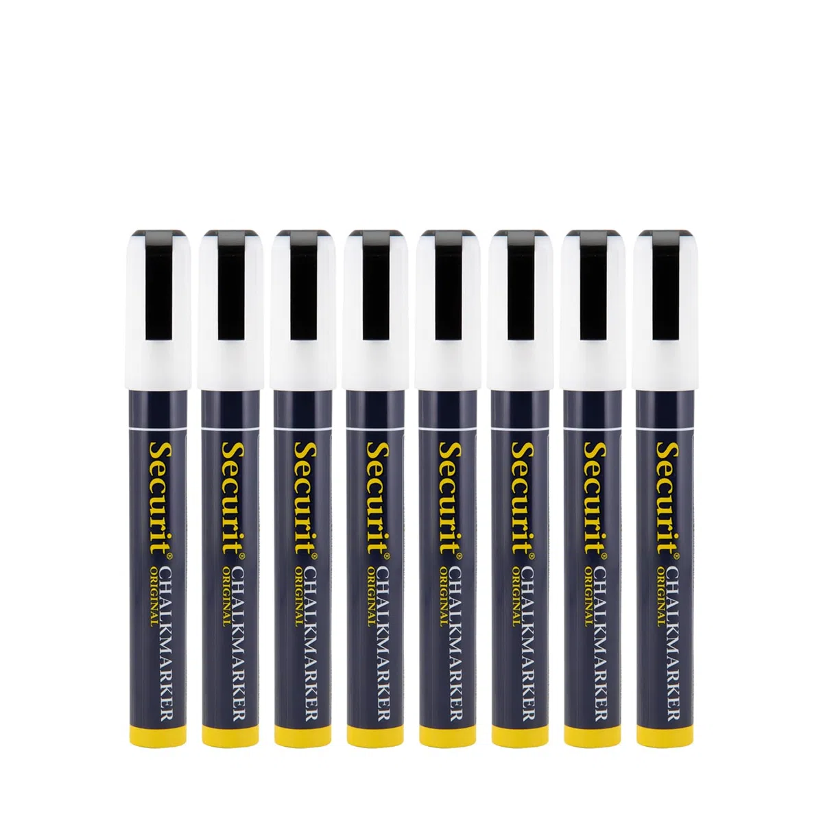 Securit Set da 8 pennarelli a gesso liquido colore Bianco - Punta Media