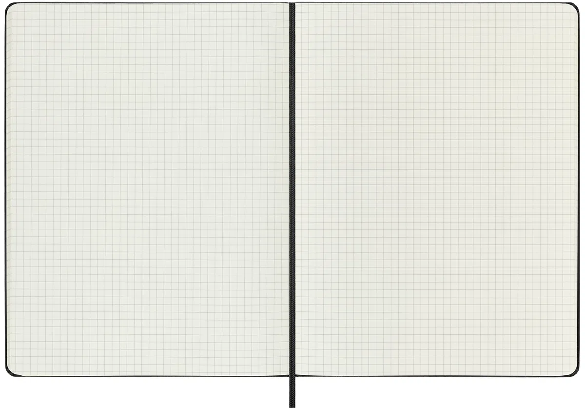 Moleskine Classic Notebook, Taccuino a Quadretti, Copertina Rigida e Chiusura Elastica, Formato XL 19 x 25 cm, Colore Nero, 192 Pagine