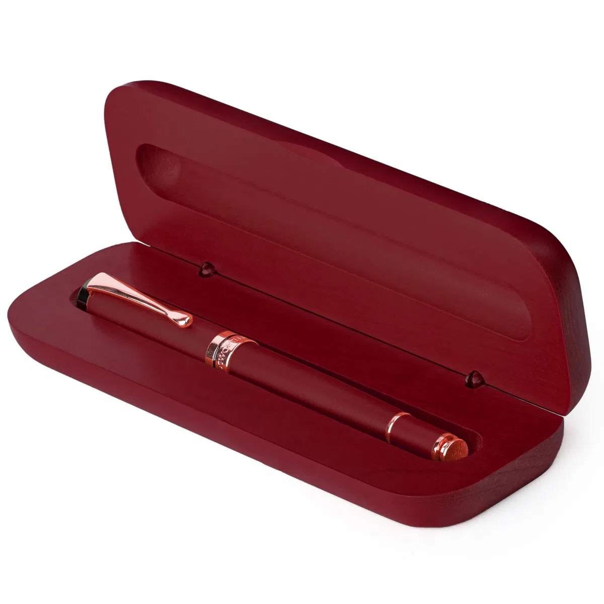 Wordsworth and Black Rollerball Pen - Penna di lusso mozzafiato in bambù legno viola, finitura oro, ricaricabile, miglior set regalo per uomini & donne, ricarica d'inchiostro