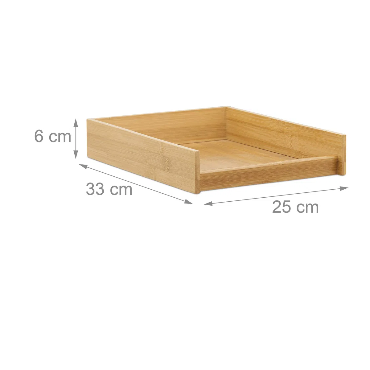 Relaxdays Vaschetta Portadocumenti Ufficio & Studio, A4, Scrivania, Portalettere, Bambù, 6x25x33 cm, legno naturale