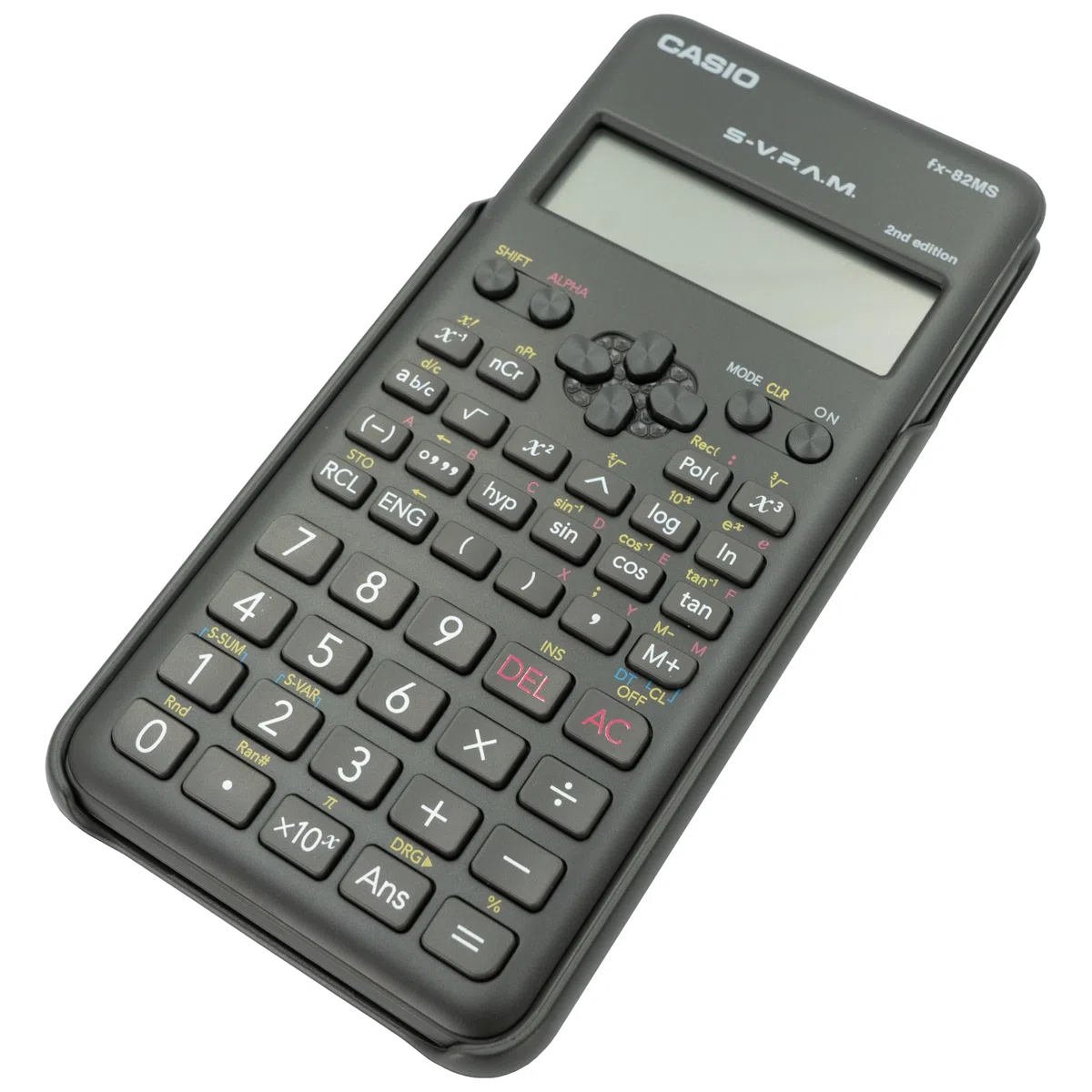 Casio FX-82MS-2-S-MH Calcolatrice Scientifica 240 Funzioni con Schermo a 2 Linee, Nero, Med