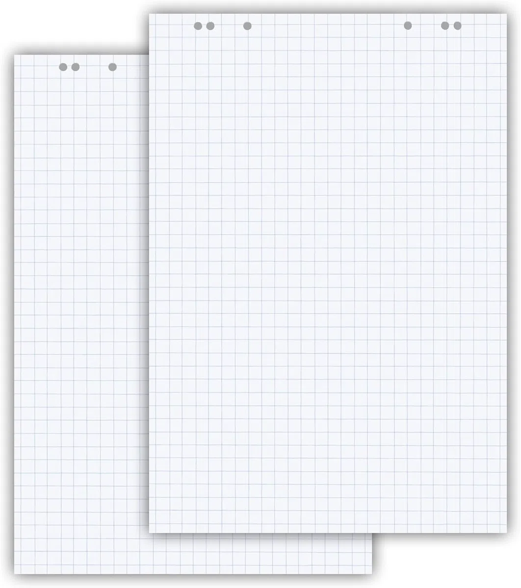 Conipa Blocco di carta per lavagna, 65 x 98 cm, 2 blocchi da 20 fogli, 80 g/m², fogli universali per riunioni, presentazioni e lavagne bianche