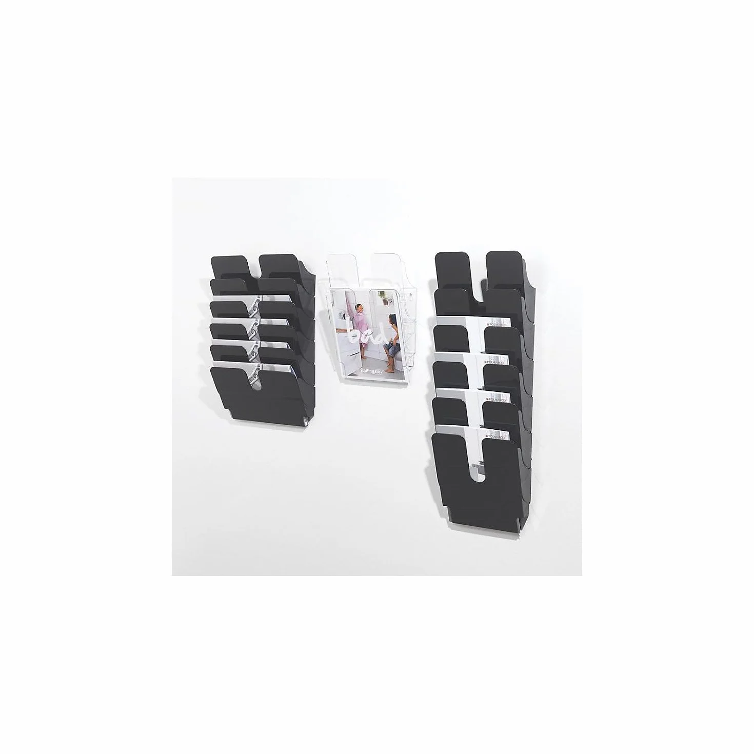Durable 1709008400 Flexiplus 2 A4, Espositore da Parete, per Documenti Formato A4 Verticale, 2 Comparti, 247x360x100 mm, Trasparente