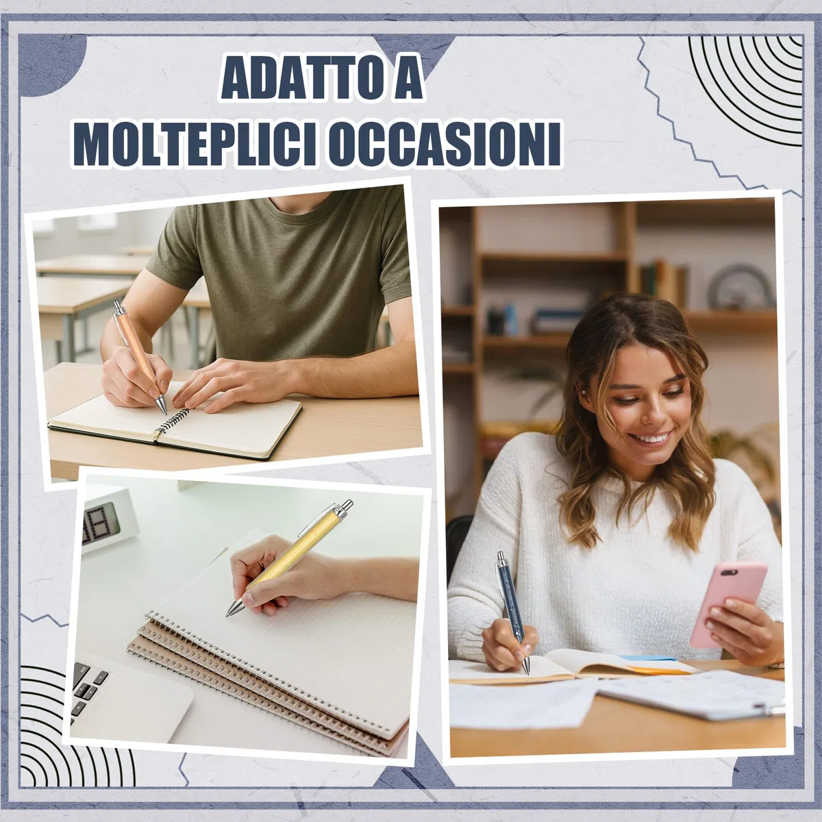 Faccito 20 Pezzi Penne Motivazionali Italiano con Frasi Ispirazionali, Set Penne Regalo Colori Pastello Floreali, Regalo Laurea Fine Anno Scolastico Collega Maestra Infermiera