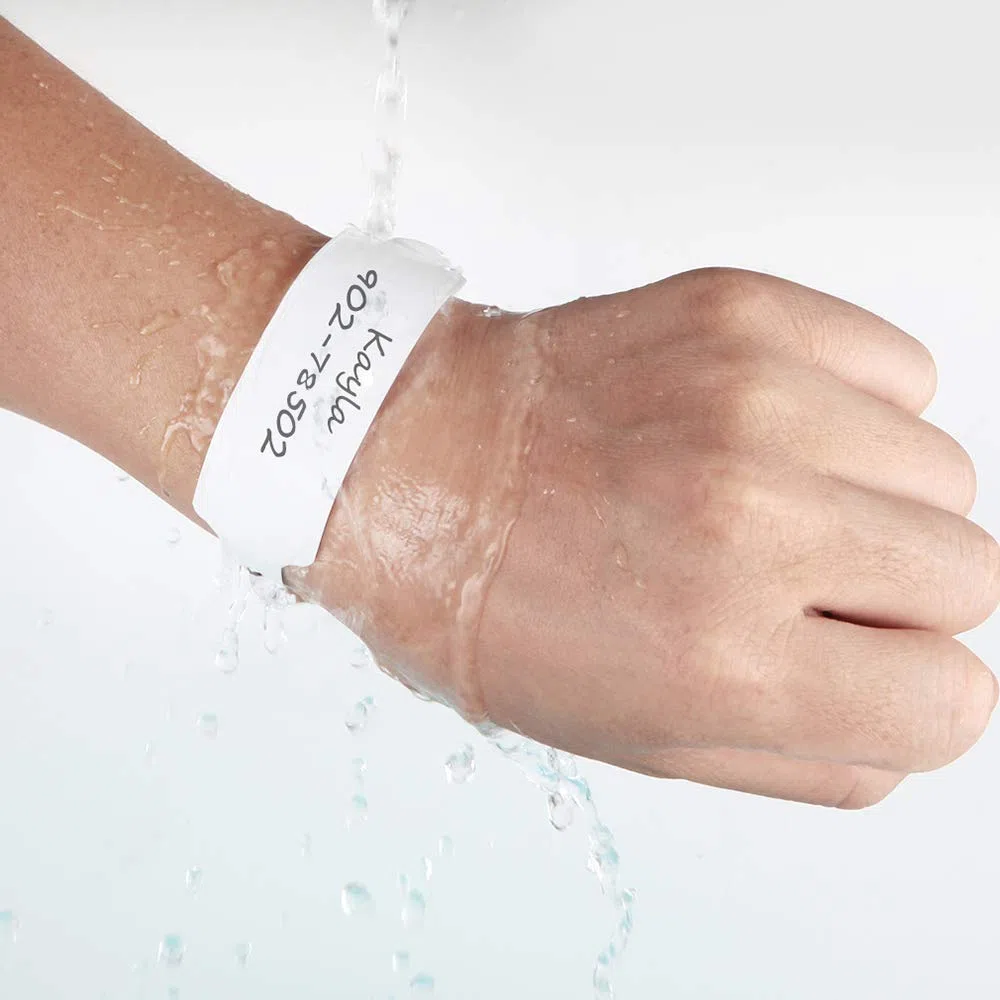 Braccialetti in plastica bianca per ospedale, confezione da 100, braccialetti in vinile identificativi per pazienti, in plastica medica impermeabile