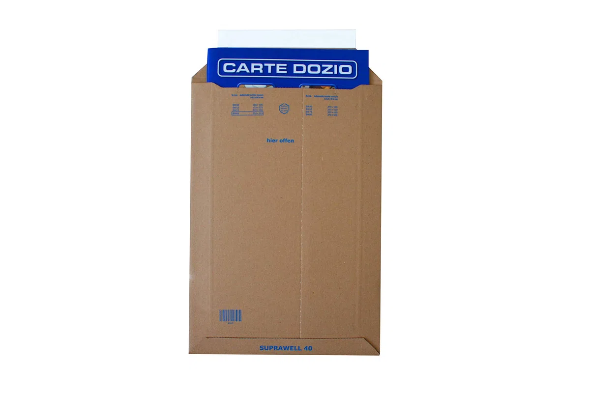 Carte Dozio - Buste rigide in cartone con apertura lato corto per spedizioni - F.to int. mm 250x353-25 pz a conf.
