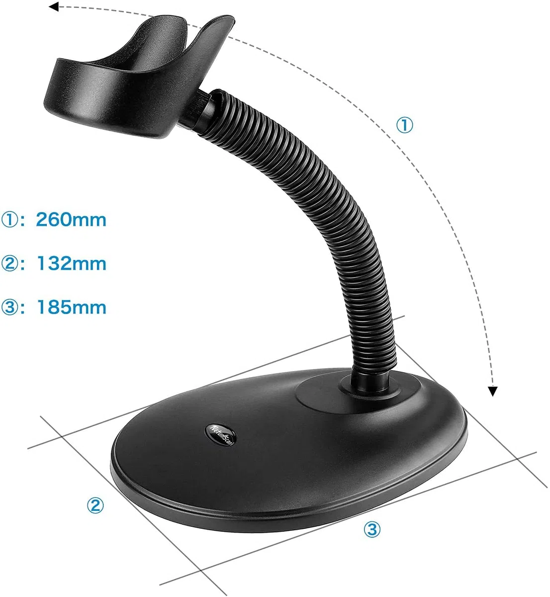 NetumScan Lettore Codici a Barre - Barcode Scanner Wireless Senza Fili 2.4Ghz USB 1D, Compatibile con PC, Legge Codici Riviste Giornali, Supporto Incluso NSL6S