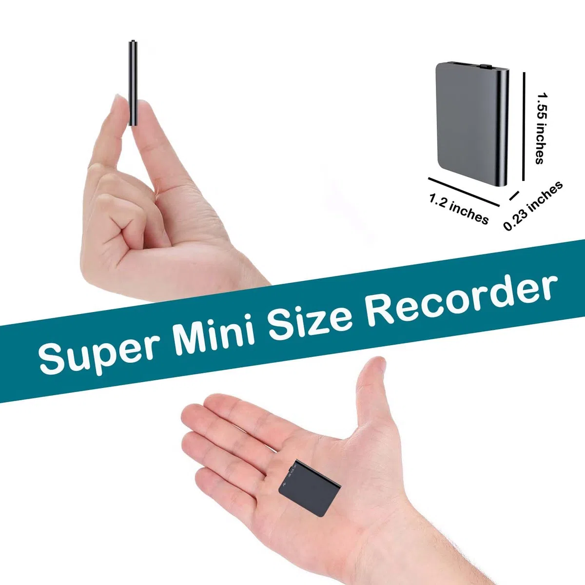 Mini registratore vocale da 16 GB con attivazione vocale USB ricaricabile per riunioni interviste