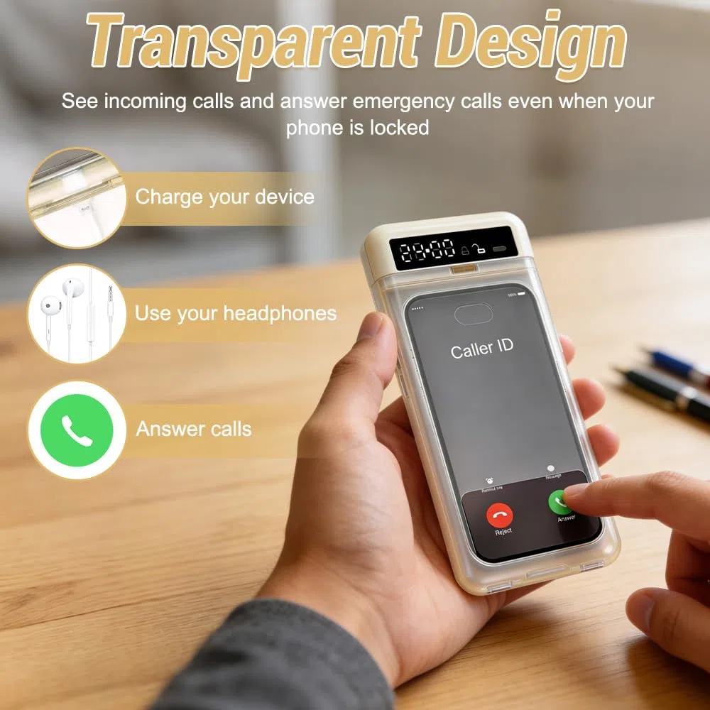 Scatola con Timer di Blocco, SGZIOO Phone Locker Box per Android/iPhone(Max 6,7 Pollici), Prevenire la Dipendenza per Bambini, Studenti e Adulti