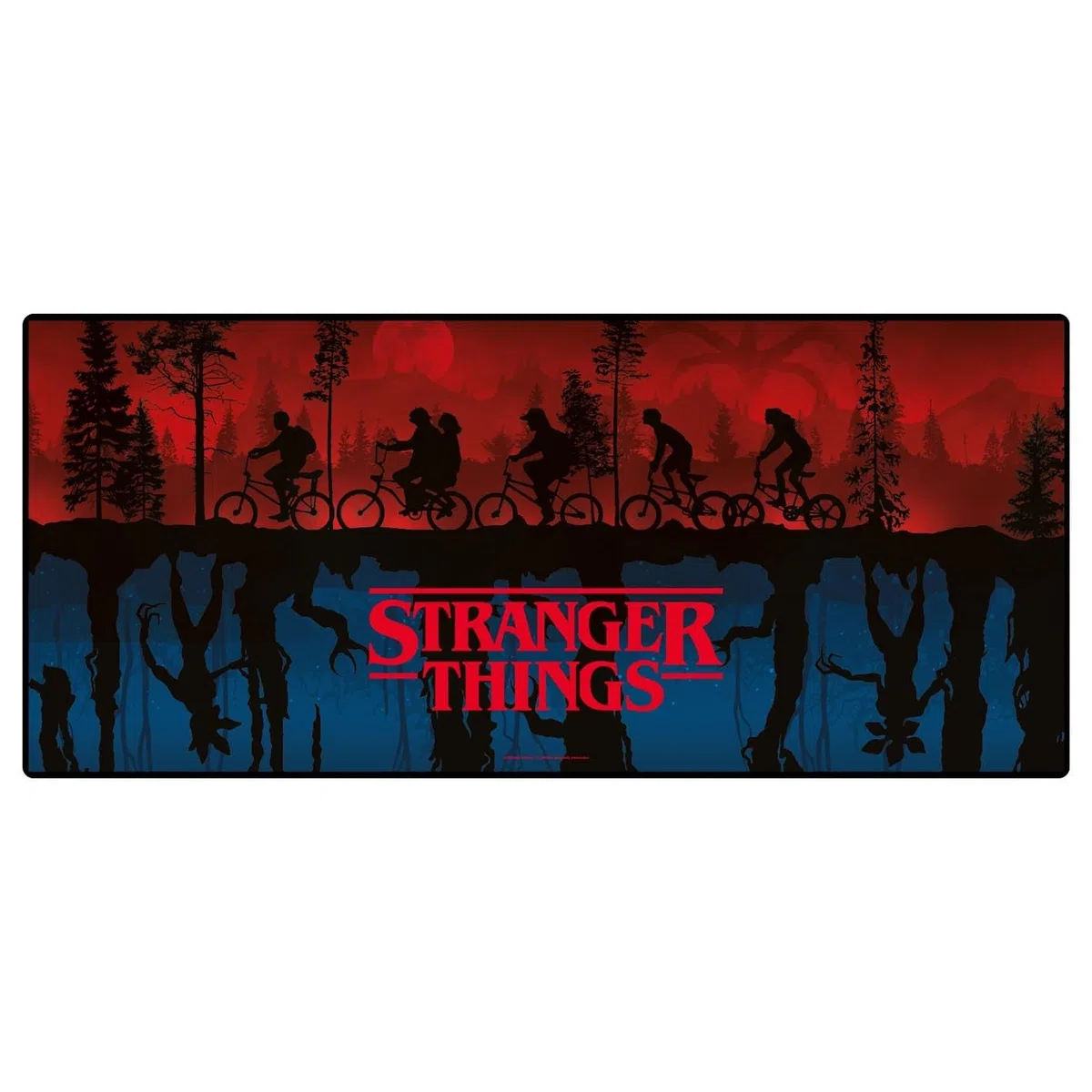 Pyramid International - Tappetino da scrivania XL Stranger Things (Scene), prodotto ufficiale Netflix, 81 cm x 36 cm, tappetino da gioco e ufficio con design Hawkins