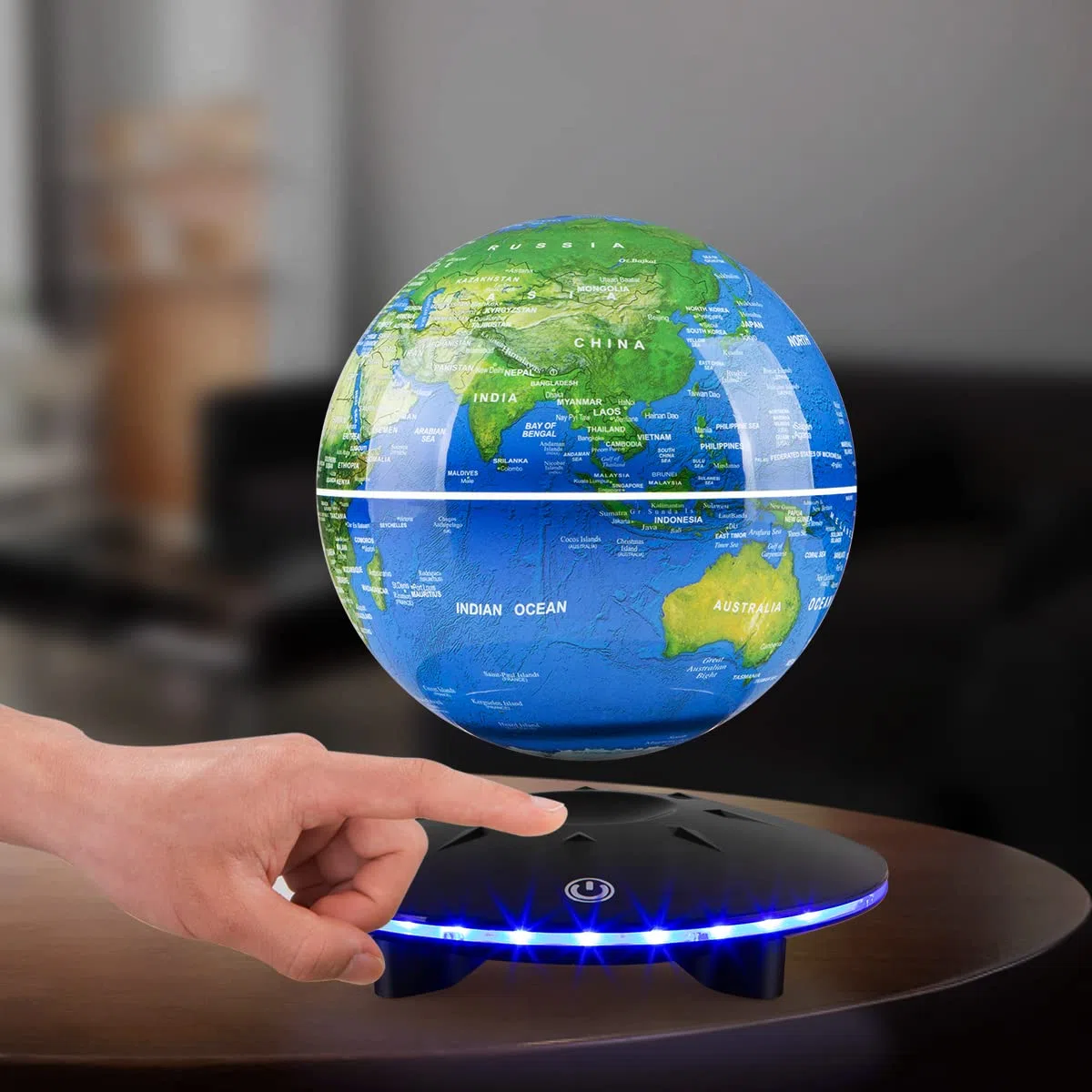 Globo a levitazione, globo a levitazione magnetica, mappamondo galleggiante a rotazione automatica con luce a LED per l'arredamento dell'ufficio in camera, luci notturne