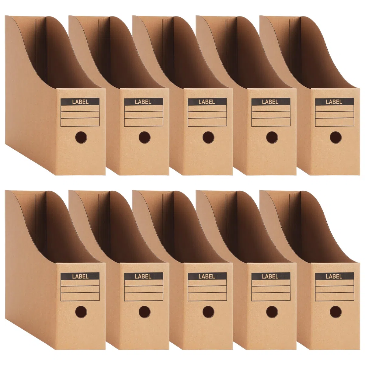 10 Pezzi Portariviste Cartone A4, Porta Documenti Con Etichette, Organizer Scrivania Ufficio per Ancelleria, Archivi (10)