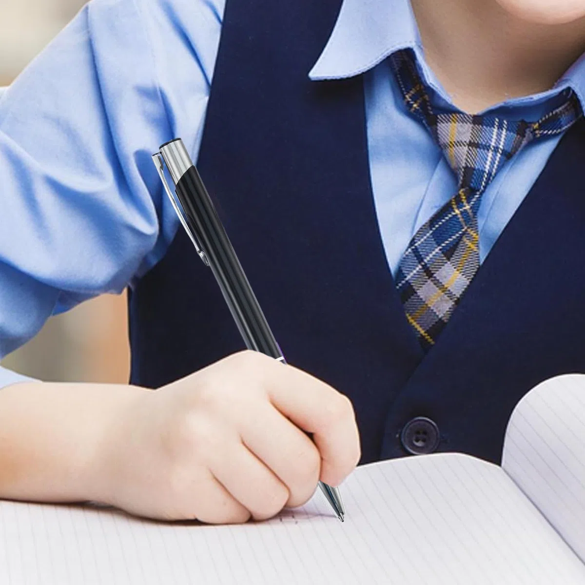 Penna stilografica professionale, 50 penne stilografiche in metallo, multifunzionali, alla moda, con clip argentata, da scrittura per studenti, insegnanti, professionisti, uso quotidiano e