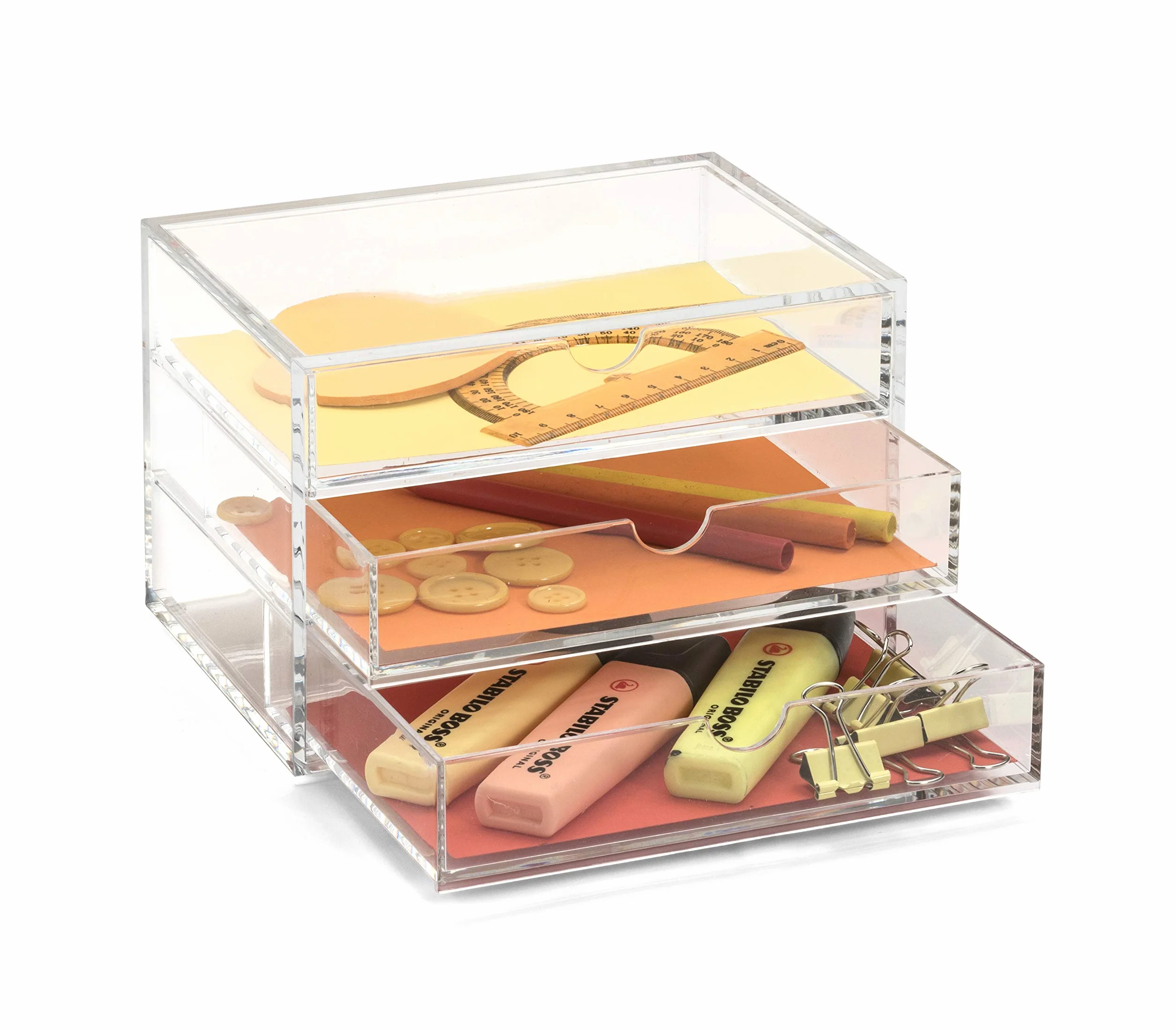 Osco A3276 - Organizador con 3 cajones, acrílico