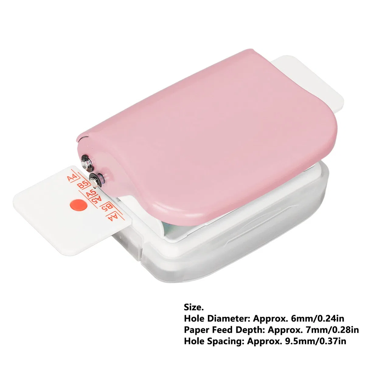 Mini Rilegatrice, Rilegatrice per Libri Cinch a 6 Fori, Perforare 5 Fogli, per A4 30 Fori B5 26 Fori A5 20 Fori Pagine Interne per Lavagna a Fogli Mobili (Rosa)
