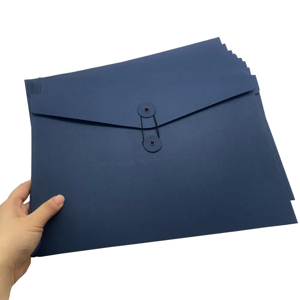 10 buste in carta kraft, formato A4, cartelline portadocumenti, con chiusura a cordoncino, tasche portadocumenti, per ufficio, scuola, casa