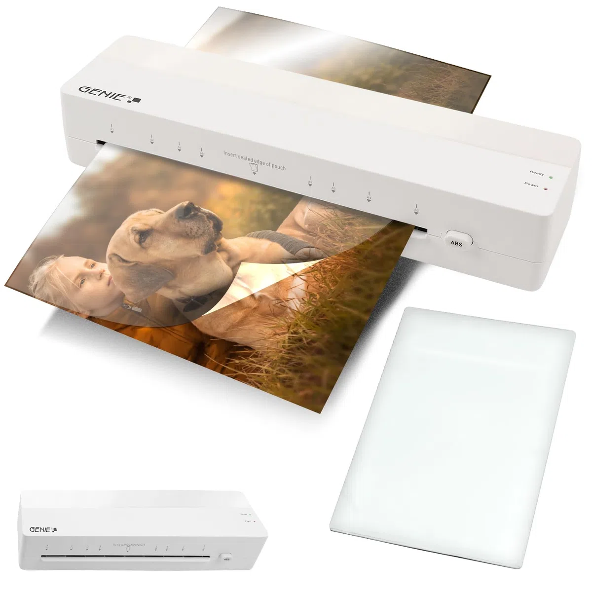 GENIE LA 400 A3 - Plastificatrice a caldo con 2 rulli riscaldanti, per scuola, ufficio e ufficio domestico, con 5 pellicole di laminazione, plastificatrice A3 e A4 con pellicole, plastificatrice