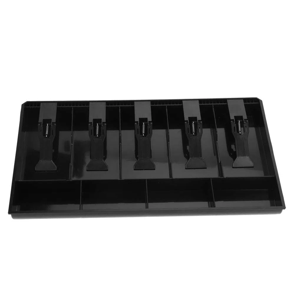 Cassetto porta contanti, inserto per il registratore di cassa. 4 fessure per monete 5 scomparti Cassetto del registratore di cassa Inserire il vassoio di scorta,cassetta di sicurezza (Nero)