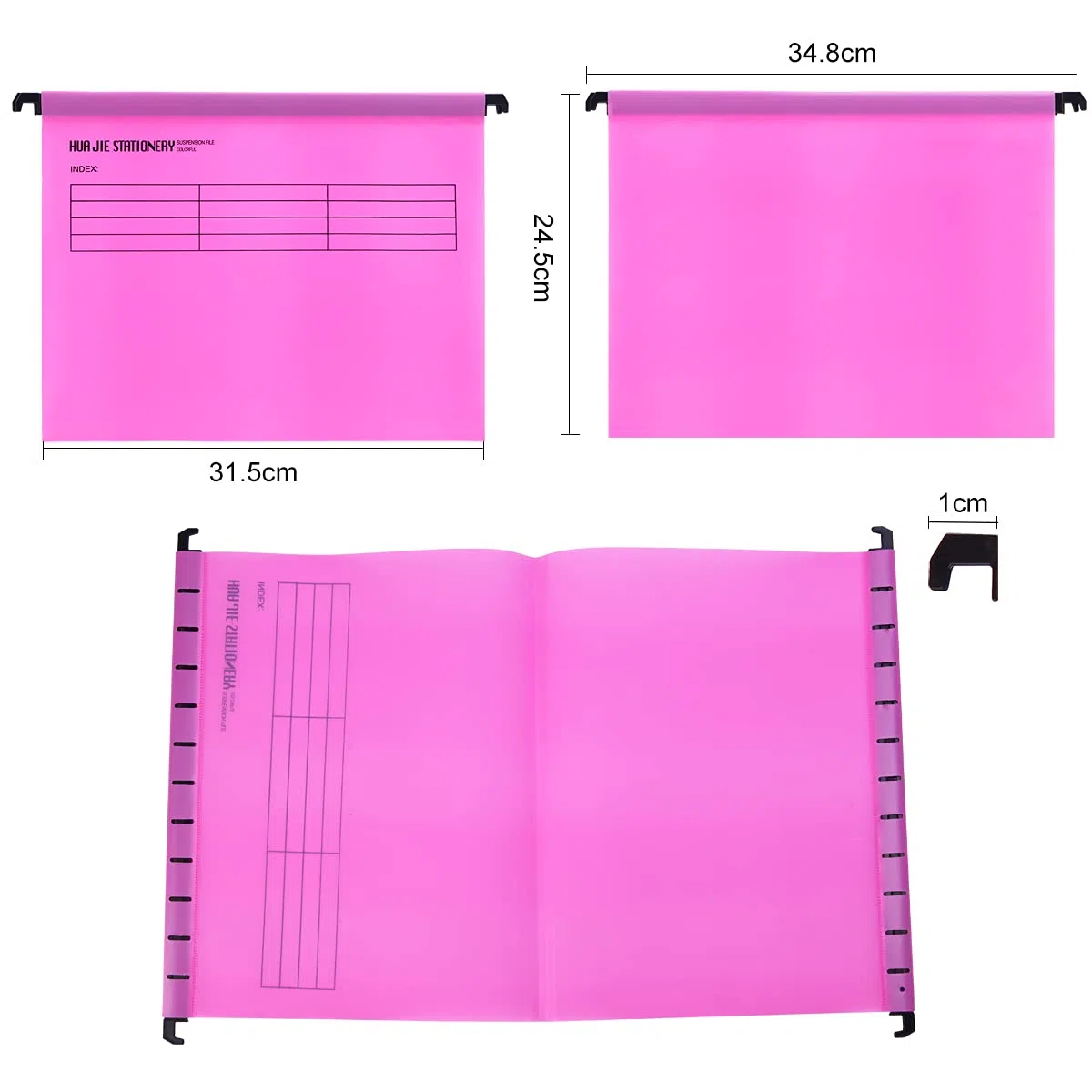 Cartelle Sospese in Polipropilene, formato A4, confezione da 12, Rosa, Cartelline Sospese con linguette e inserti per Schedari, per ufficio, casa, scuola