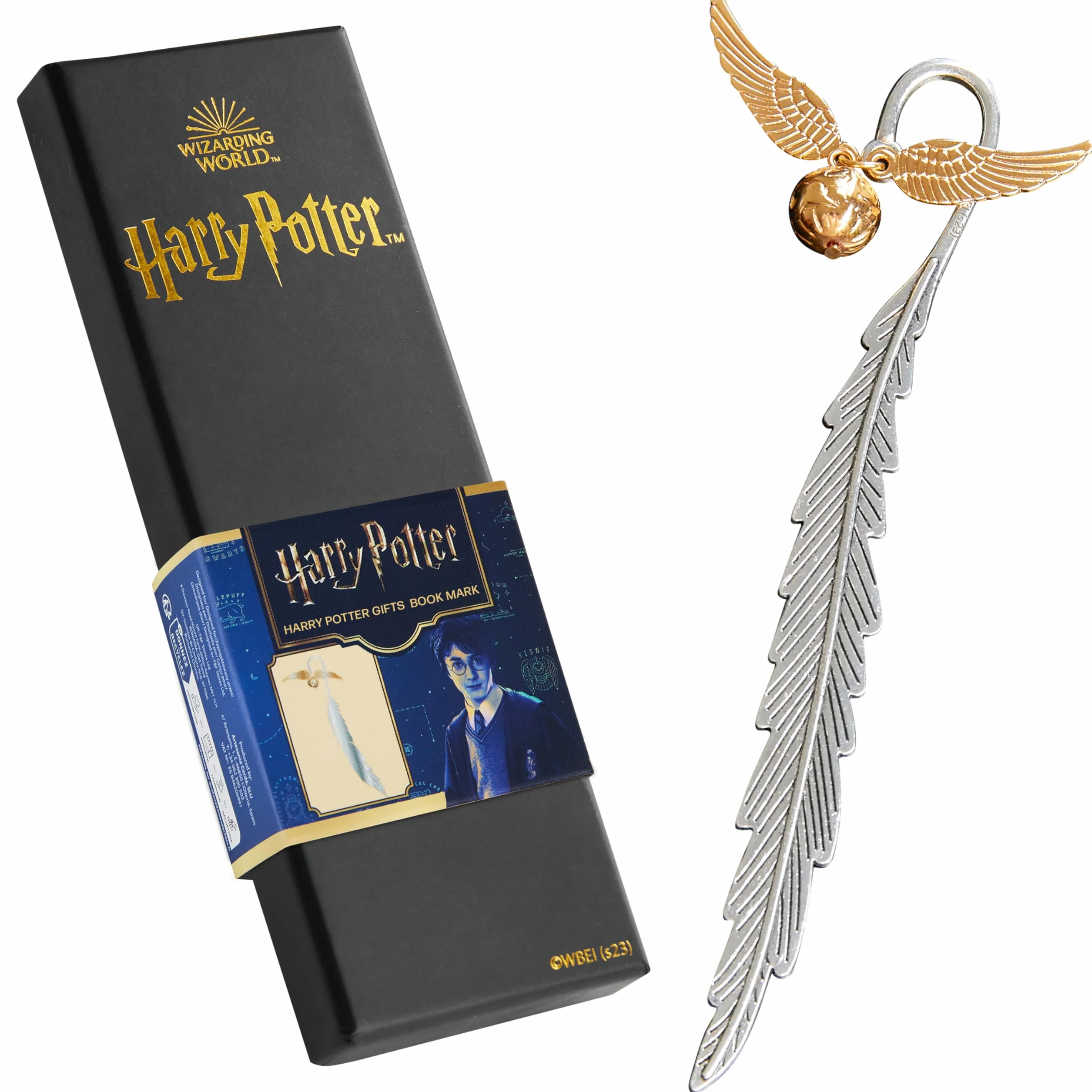 Harry Potter Segnalibro Metallo, Segnalibri Particolari con Ciondolo, Accessori Libro, Regalo per Sorella Amica Mamma Papà (Golden Snitch)