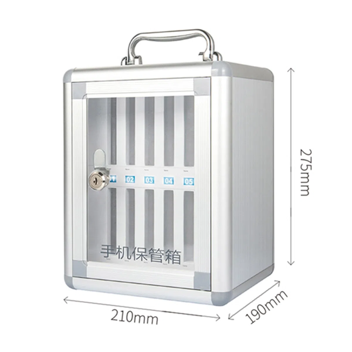 Armadio porta cellulari da parete, in lega di alluminio, portatelefono con serratura e maniglia, per ufficio e aula(A,12-bit)