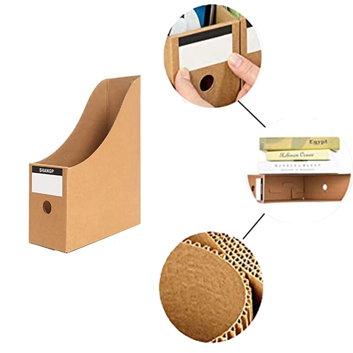 6 Pezzi Portariviste Ufficio，Portariviste per Documenti per Organizzatore per Dormitorio Scolastico Ufficio Archiviazione di File Domestici (Cachi)